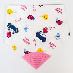 Нагрудник-бандана/слюнявчик для кормления Крошка Я, непромокаемый, с прорезывателем, на кнопке, розовый, МИКС