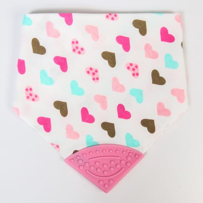 Нагрудник-бандана/слюнявчик для кормления Крошка Я, непромокаемый, с прорезывателем, на кнопке, розовый, МИКС