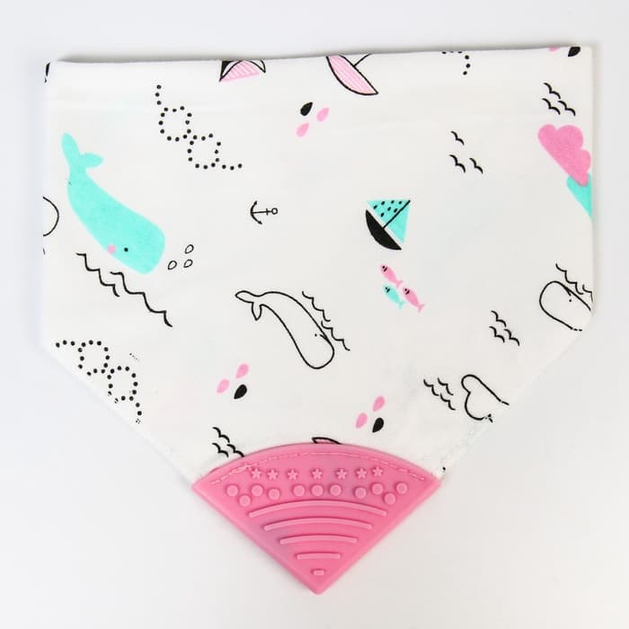 Нагрудник-бандана/слюнявчик для кормления Крошка Я, непромокаемый, с прорезывателем, на кнопке, розовый, МИКС