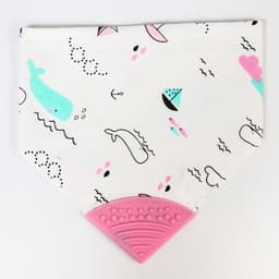 Нагрудник-бандана/слюнявчик для кормления Крошка Я, непромокаемый, с прорезывателем, на кнопке, розовый, МИКС