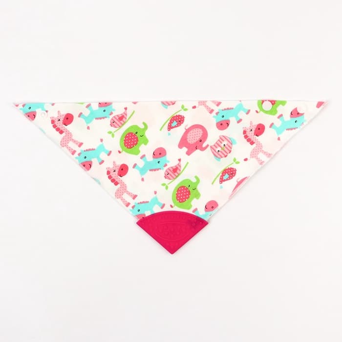 Нагрудник-бандана/слюнявчик для кормления Крошка Я, непромокаемый, с прорезывателем, на кнопке, розовый, МИКС