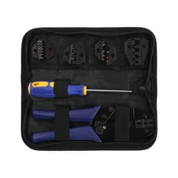 Пресс-клещи в сумке ТУНДРА, 5 матриц + отвертка, для опрессовки наконечников проводов