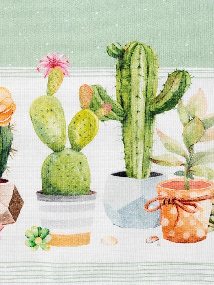Фартук кухонный «Этель. Кактусы» 70×60 см, 100% хлопок, рогожка 160 г/м²