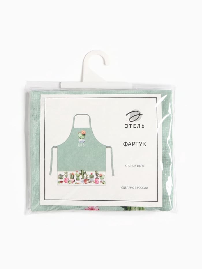 Фартук кухонный «Этель. Кактусы» 70×60 см, 100% хлопок, рогожка 160 г/м²