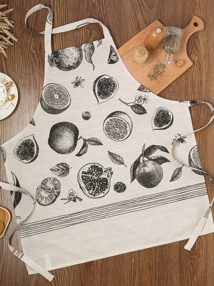 Фартук кухонный «Этель» Healthy life, 60×65 см, 100% хлопок, репс 210 г/м²