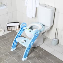 Детская накладка - сиденье на унитаз «Пингвин», голубая