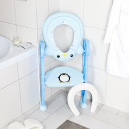 Детская накладка - сиденье на унитаз «Пингвин», голубая