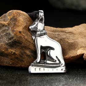 Амулет-брелок, тотем «Бастет», №08, металлический, серебристый