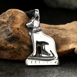 Амулет-брелок, тотем «Бастет», №08, металлический, серебристый