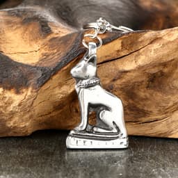 Амулет-брелок, тотем «Бастет», №08, металлический, серебристый