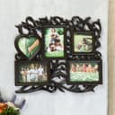 Фоторамка - коллаж на 5 фото «С сердцем», венге, (пластиковый экран)