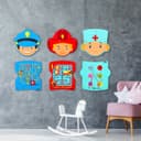 Бизиборд из составных частей «Профессии» на стену 3 шт., 58×107 см