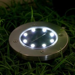 Садовый светильник, уличный, на солнечной батарее, 8 LED, свечение белое