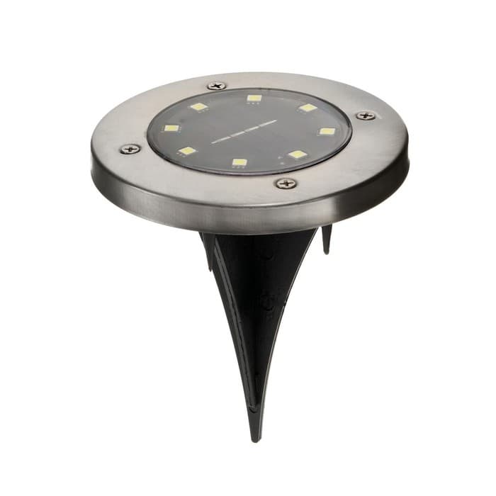 Садовый светильник, уличный, на солнечной батарее, 8 LED, свечение белое