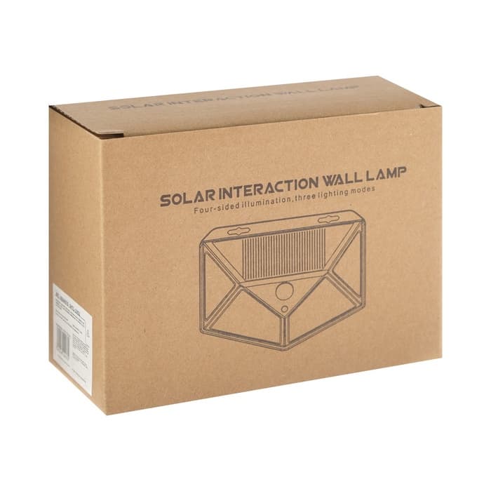 Садовый светильник, уличный, на солнечной батарее с датчиком движения, накладной, 100 LED, свечение белое