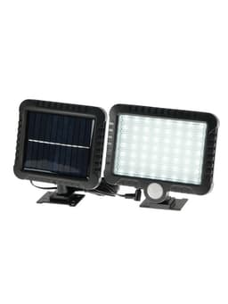 Светодиодный прожектор на солнечной батарее 10 Вт, выносная панель, 6500К, чёрный