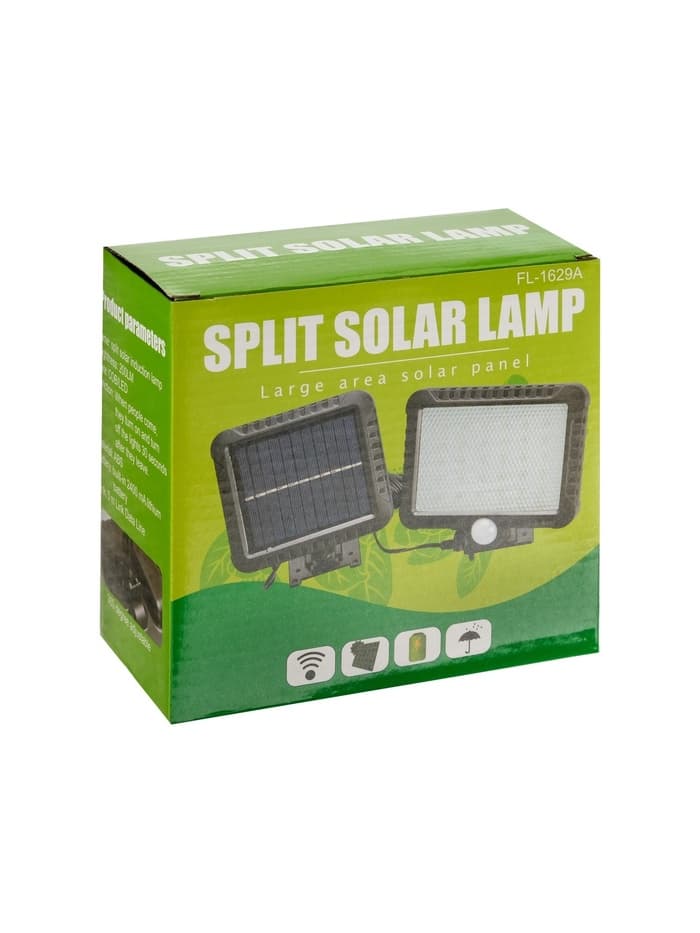 Светодиодный прожектор на солнечной батарее 10 Вт, выносная панель, 6500К, чёрный