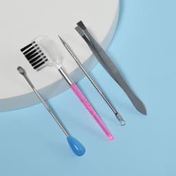 Набор косметологический, 4 предмета, серебристый