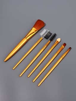 Набор кистей для макияжа, 6 предметов, цвет золотистый