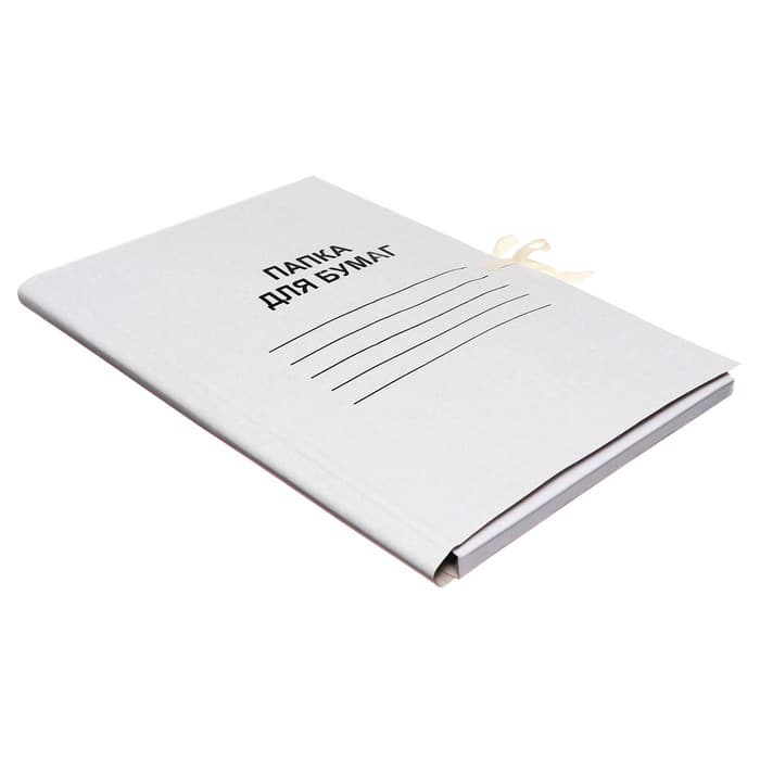 Папка для бумаг с завязками Calligrata, картон немелованный, 220 г/м², белый, до 200 л, микс