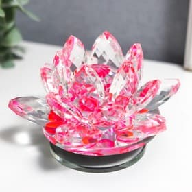 Фигурка стекло «Розовый лотос на подставке», вращается 5.5×9×9 см