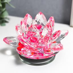 Фигурка стекло «Розовый лотос на подставке», вращается 5.5×9×9 см