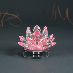 Фигурка стекло «Розовый лотос на подставке», вращается 5.5×9×9 см
