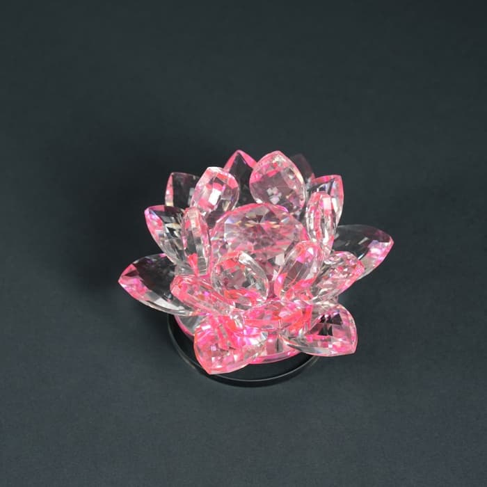 Фигурка стекло «Розовый лотос на подставке», вращается 5.5×9×9 см