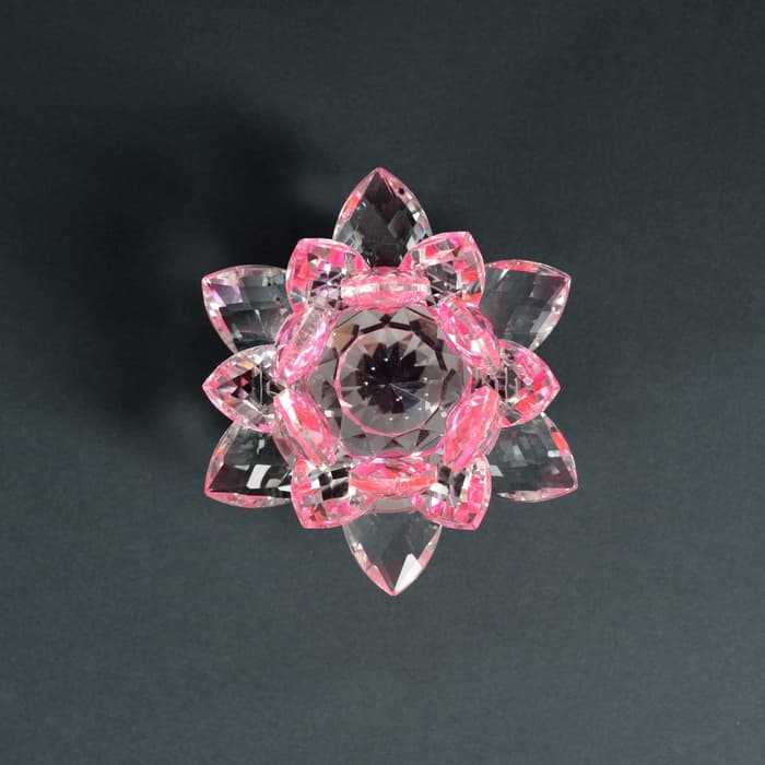 Фигурка стекло «Розовый лотос на подставке», вращается 5.5×9×9 см