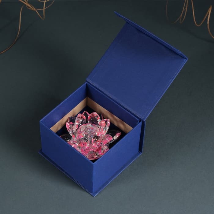 Фигурка стекло «Розовый лотос на подставке», вращается 5.5×9×9 см