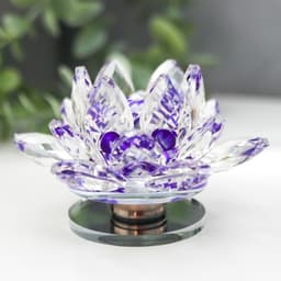 Фигурка стекло «Фиолетовый лотос на подставке», вращается 5.5×9×9 см
