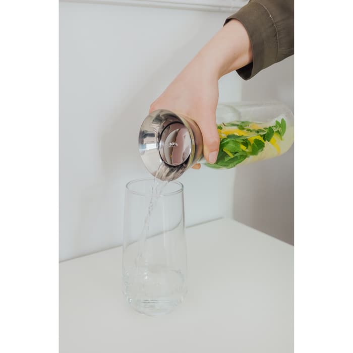 Графин «Тео», 600 мл, 8×24 см, с крышкой-клапаном, стекло, прозрачный