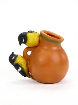 Садовая фигура - кормушка из полистоуна «Кувшин с птичками», подвесная, 18×15×21 см, МИКС