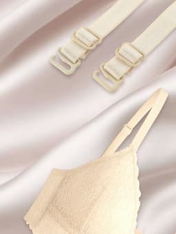 Лямки для бюстгальтера, текстильные, 1 см, 37 см, пара, бежевые