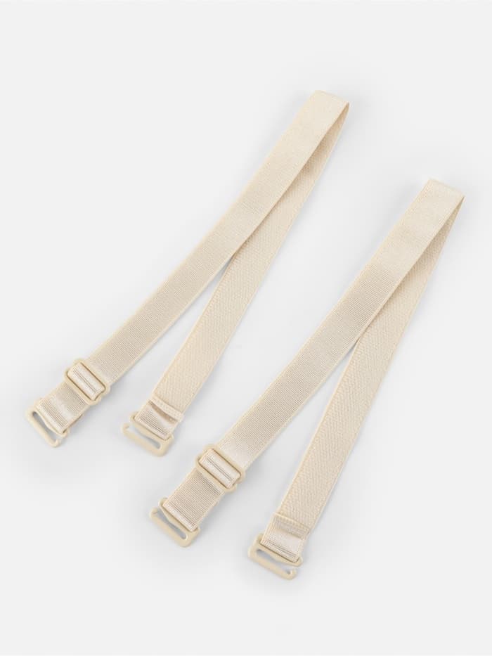 Лямки для бюстгальтера, текстильные, 1.5 см, 37 см, пара, бежевые