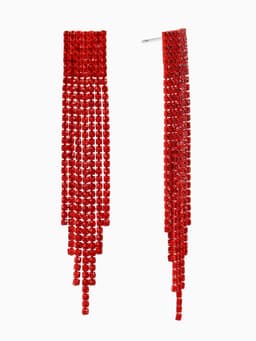 Серьги висячие со стразами «Маскарад» ступенька, цвет красный, 9.7 см