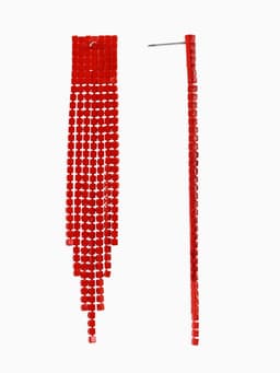 Серьги висячие со стразами «Маскарад» ступенька, цвет красный, 9.7 см