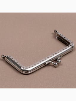 Фермуар пришивной «Прямоугольник», 10 см, цвет серебряный