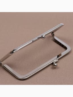 Фермуар пришивной «Прямоугольник», 10 см, цвет серебряный