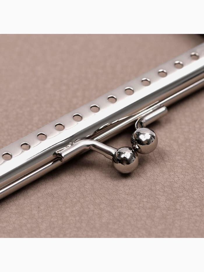 Фермуар пришивной «Прямоугольник», 10 см, цвет серебряный