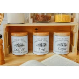 Банки для хранения сыпучих Sugar Coffee Tea, 1.2 л, 10.5×14 см, 3 шт., жесть, серые