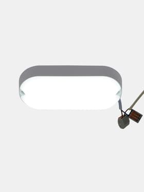 Светильник светодиодный герметичный, 12 Вт, 1100 лм, IP65, 6500К, 220 В, овал, белый