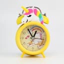 Часы-будильник настольные детские «Единорог», плавный ход, d=6.5 см, 12.5×7.5×5 см, жёлтые