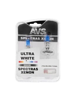 Лампа автомобильная AVS SPECTRAS Xenon 5000K, H1, 12 В, 75 Вт, + T10, набор 2 шт.