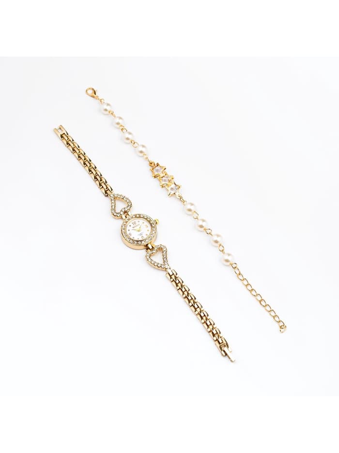 Женский подарочный набор Sifoe 2 в 1: наручные кварцевые часы и браслет