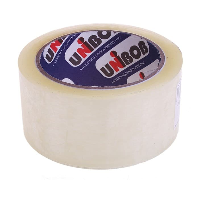Клейкая лента UNIBOB 48 мм×66 м 45 мкм, прозрачная, индивидуальная упаковка