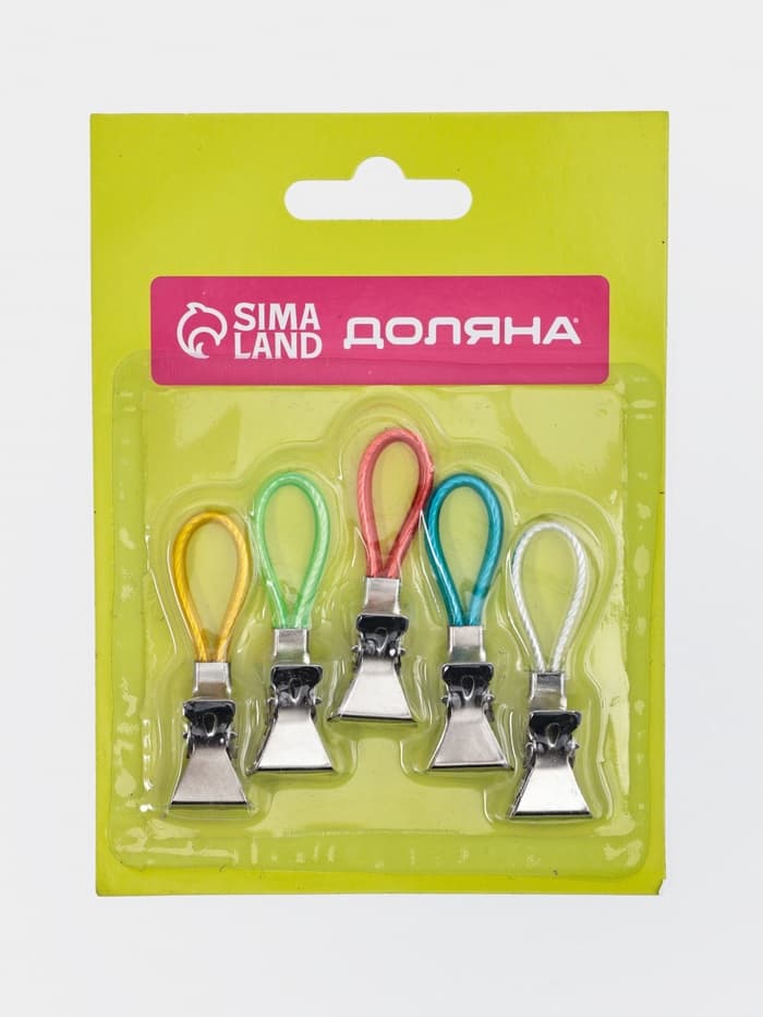 Прищепки универсальные с петелькой Доляна, 5 шт., 5×1×1.3 см
