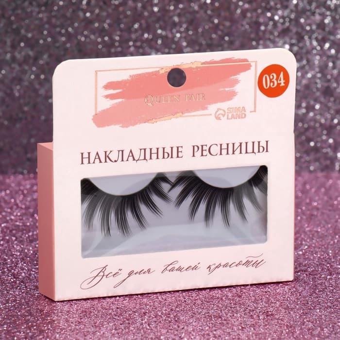 Ресницы накладные «Куколка», 14 мм, без клея, чёрные