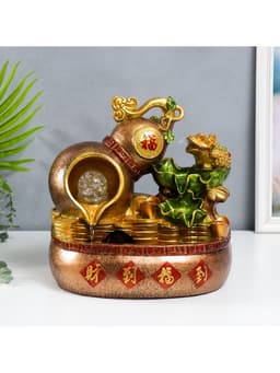 Фонтан настольный с подсветкой «Жаба и Хулу», от сети, 31×31×20 см