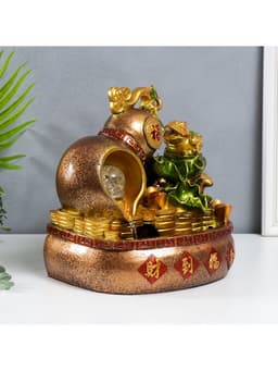Фонтан настольный с подсветкой «Жаба и Хулу», от сети, 31×31×20 см